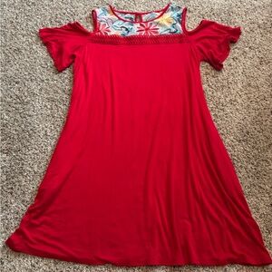 Apt. 9 Red Dress with Floral Embroidery size XL